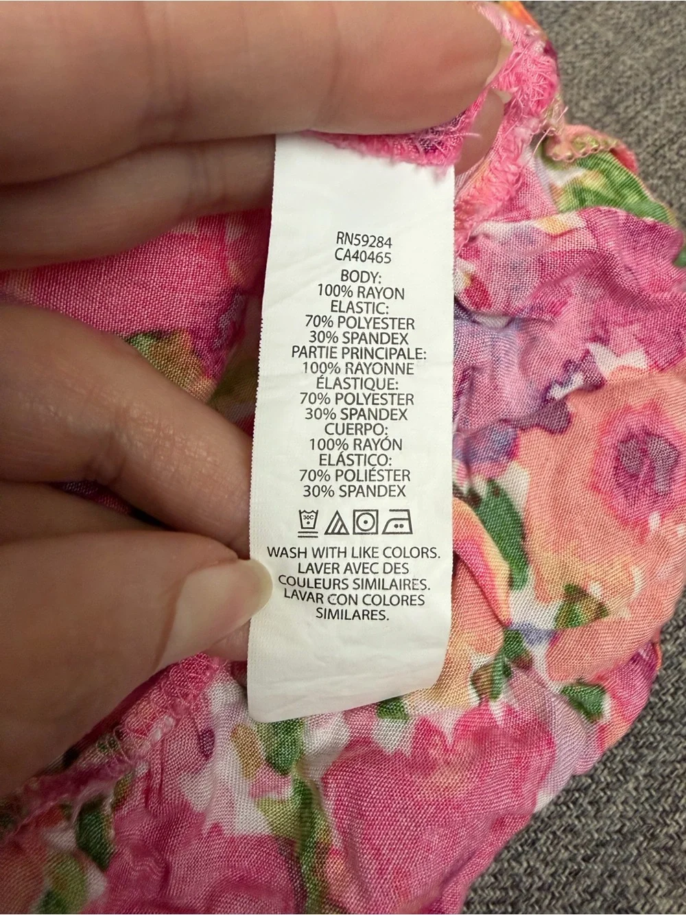 The Children's Place Pink Floral Smocked Casual Dress size 2T cold shoulder GUC - Picture 6 of 10